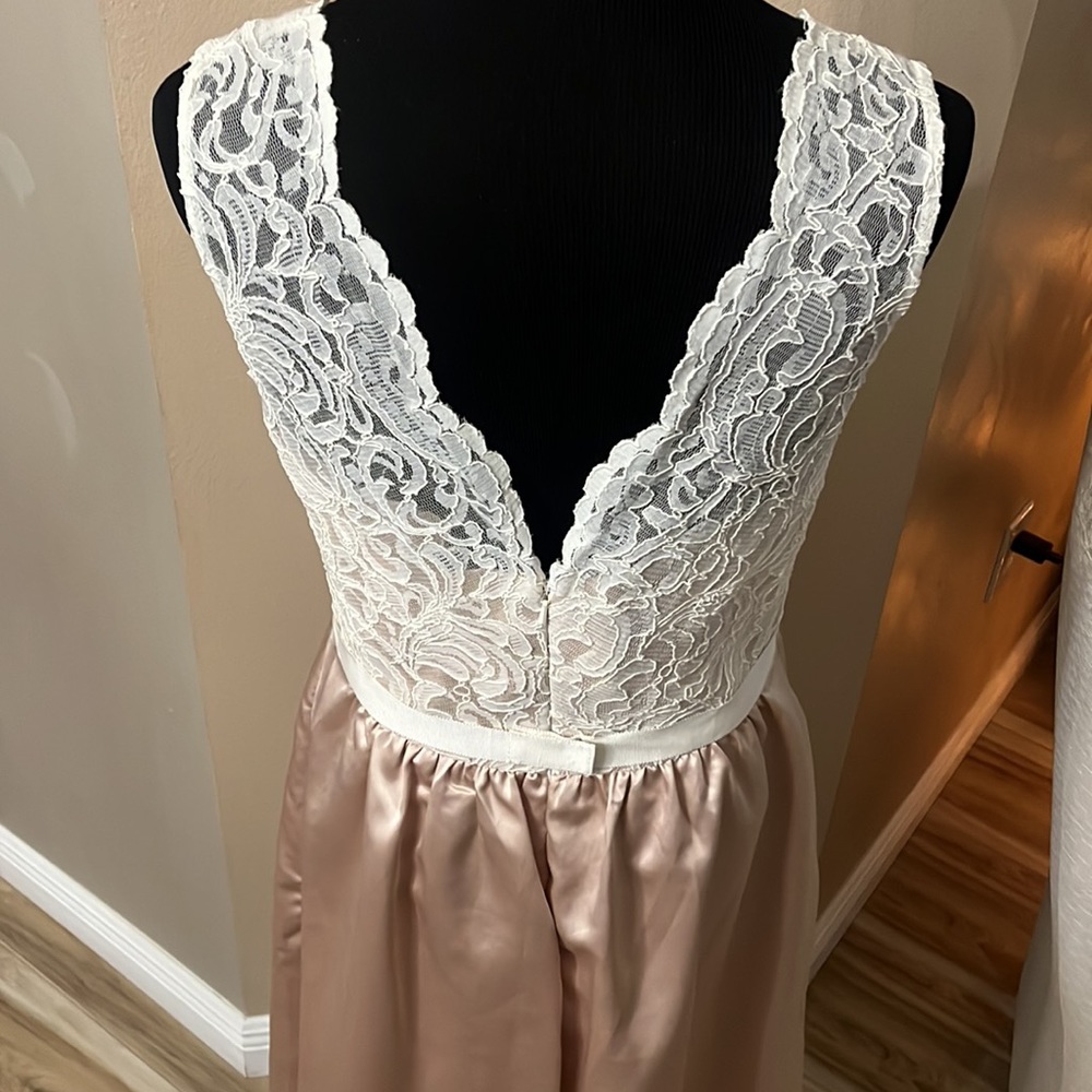 New After Six Satin and Lace Cocktail Pocket Dress size 12 but fits like an 8 - Picture 5 of 6